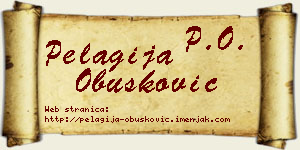 Pelagija Obušković vizit kartica